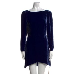 Reformation Anthropologie Velvet Dress Long Sleeve Rayon Silk Size‎ 6 Small